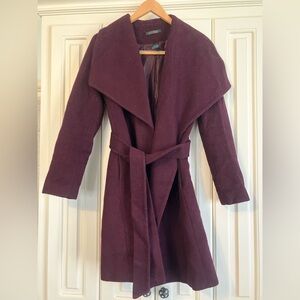 Lauren Ralph Lauren Wine Purple Wool Blend Trench Coat Size 4